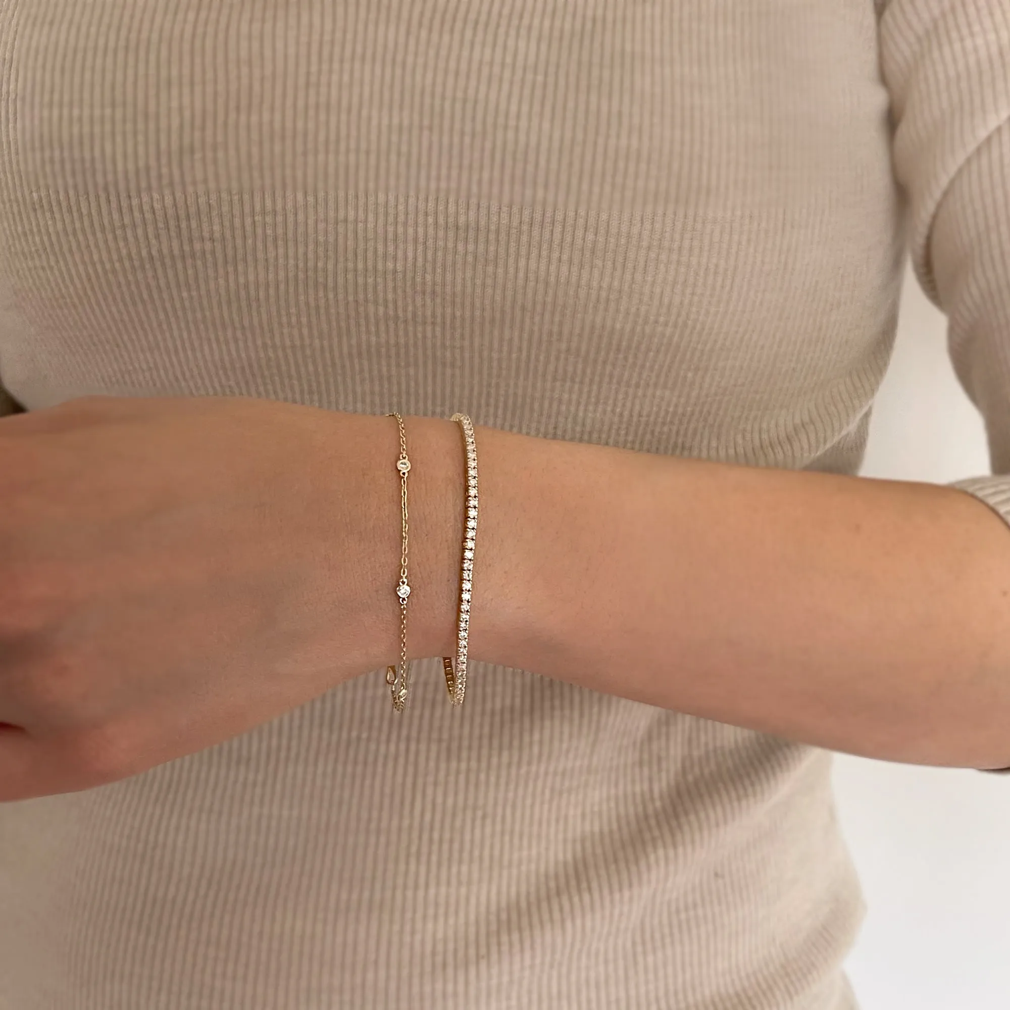 0.15 tcw. Five Diamond Station Bracelet