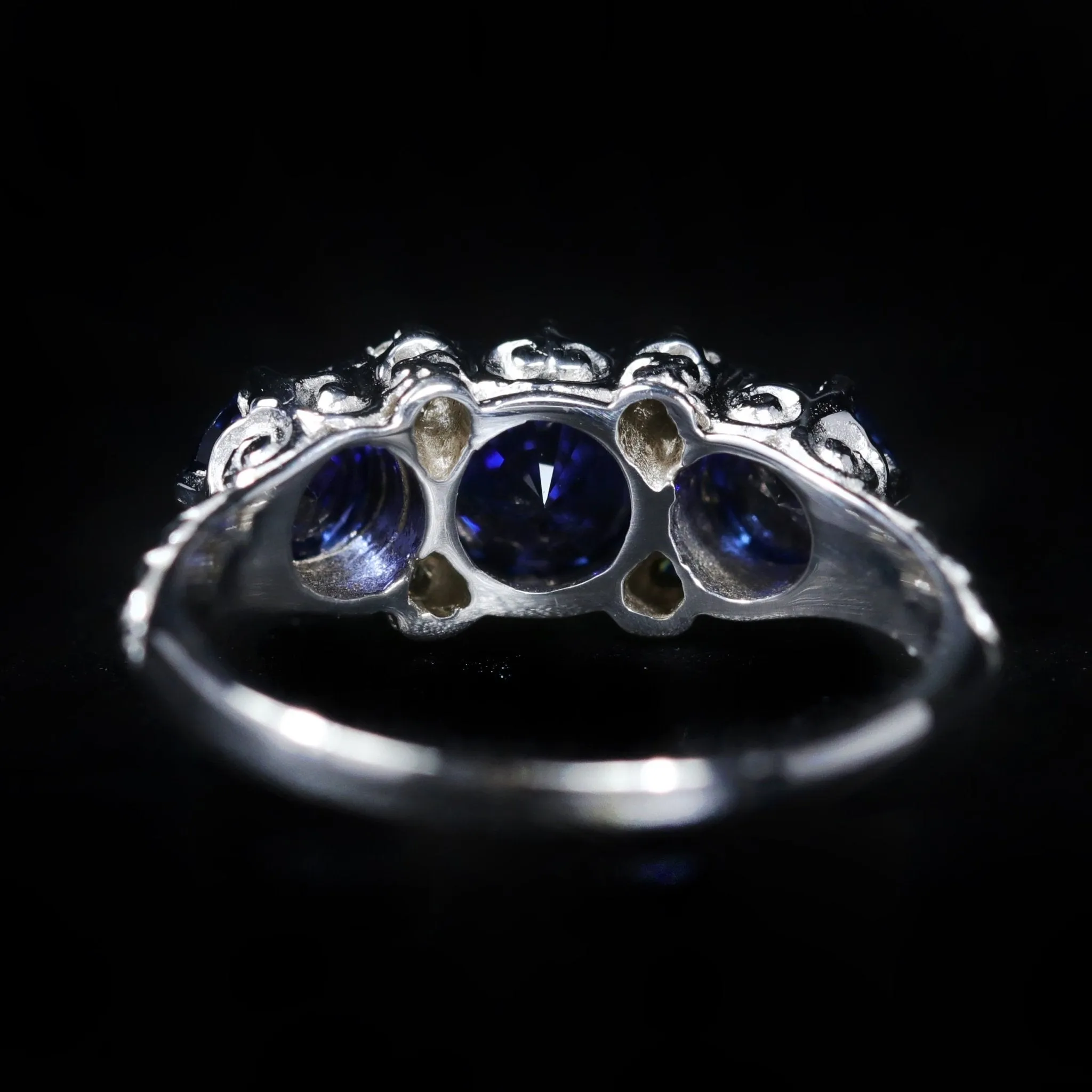 14K White Gold 1.65 CTW Sapphire and Diamond Ring