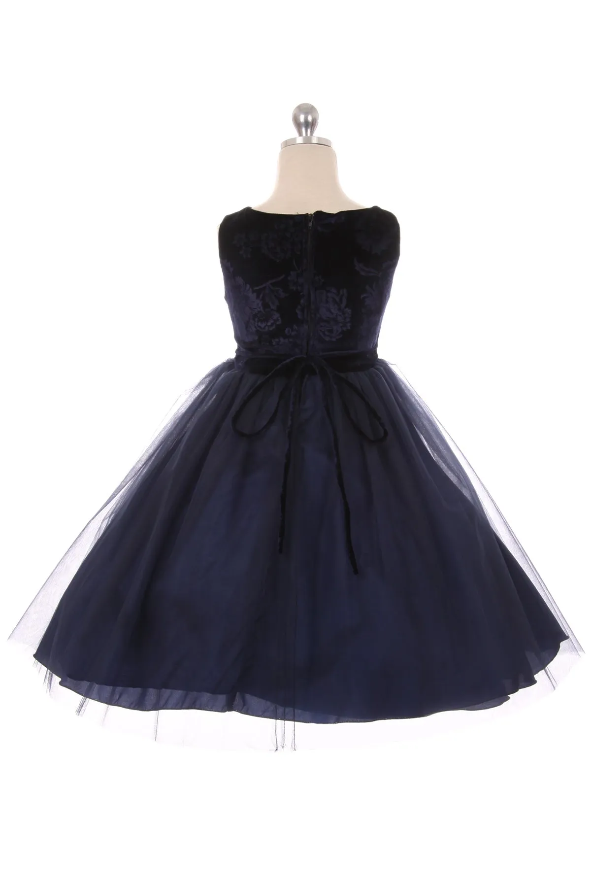 396  Velvet Rose Patch Girl Dress Plus Size Girl Dress