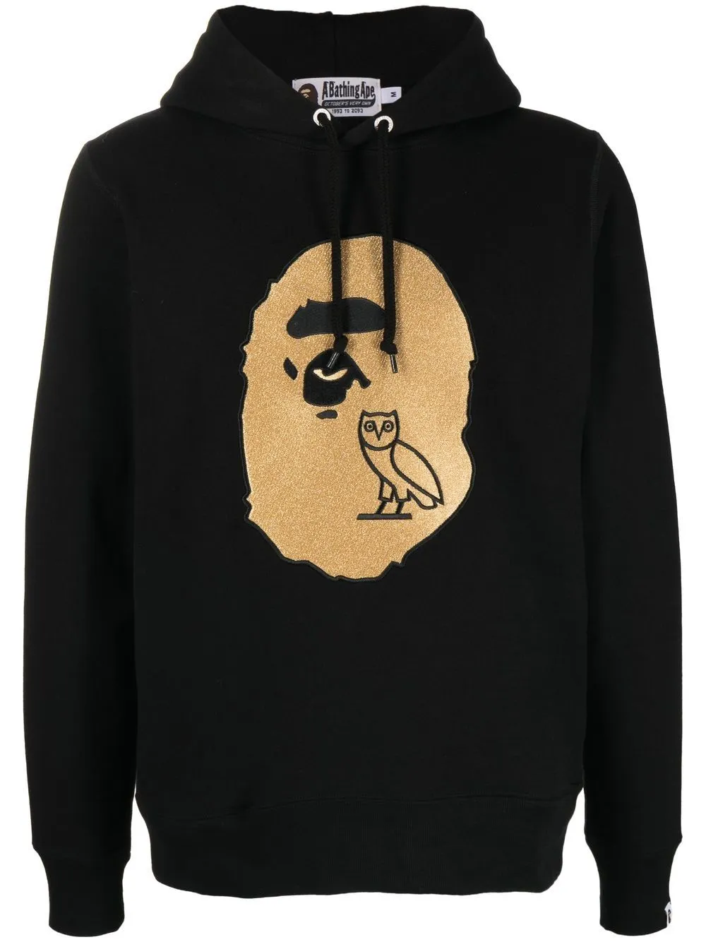A BATHING APE® logo-patch cotton hoodie