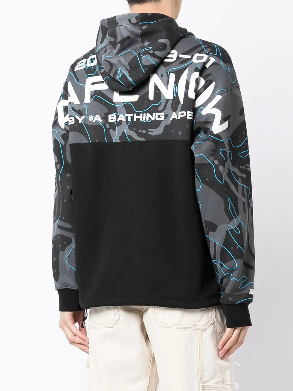AAPE BY *A BATHING APE® abstract-print panelled hoodie
