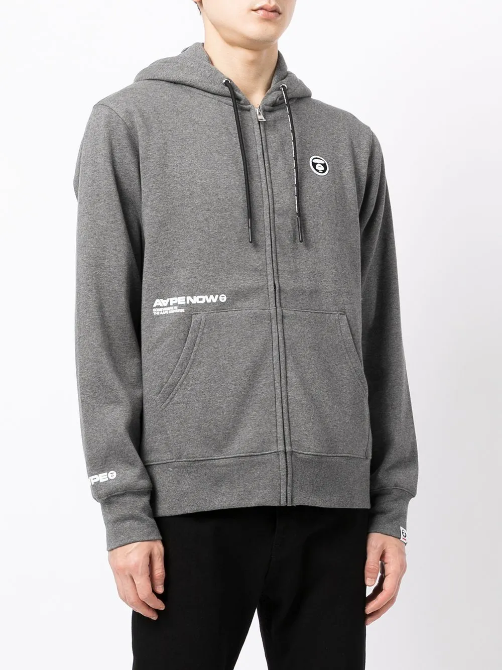 AAPE BY *A BATHING APE® logo-print zip-up hoodie