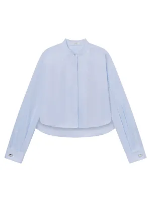A.L.C. Kat Cropped Cotton Shirt in Ice Water