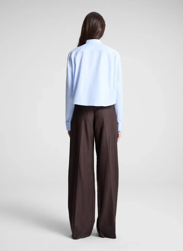 A.L.C. Kat Cropped Cotton Shirt in Ice Water