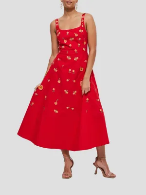 Amaracia Floral Dress in Red