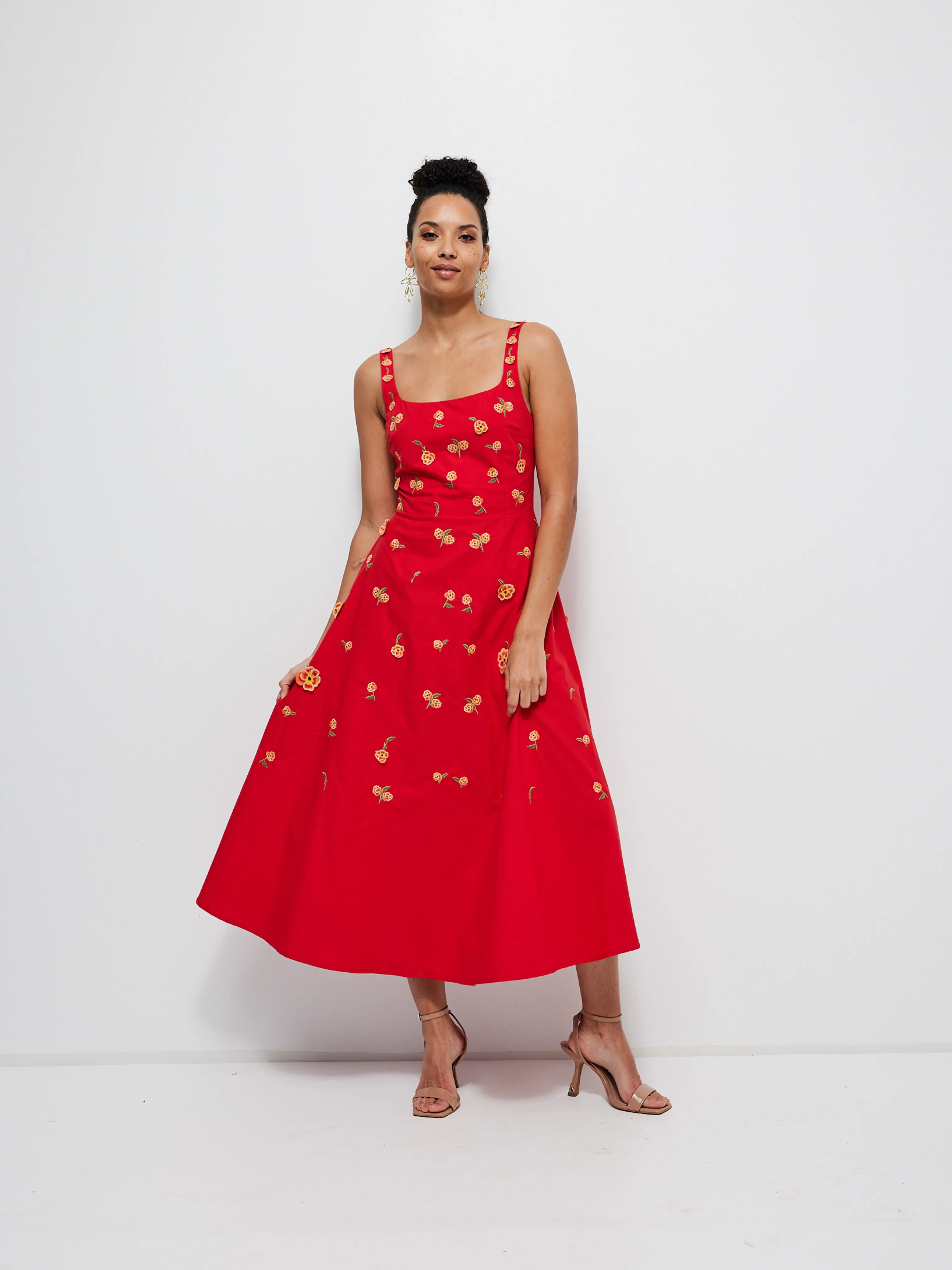 Amaracia Floral Dress in Red