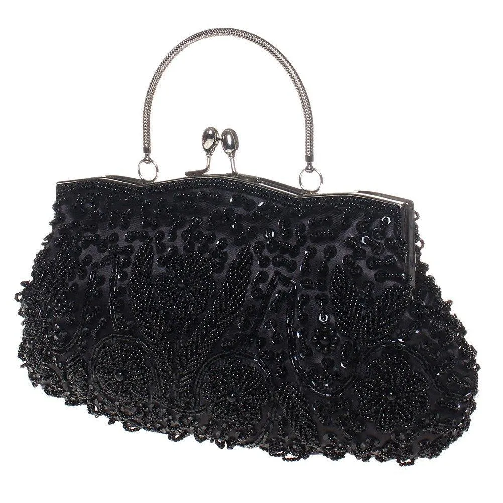 Antique Beaded Party Clutch Vintage Evening Handbag|JaosWish