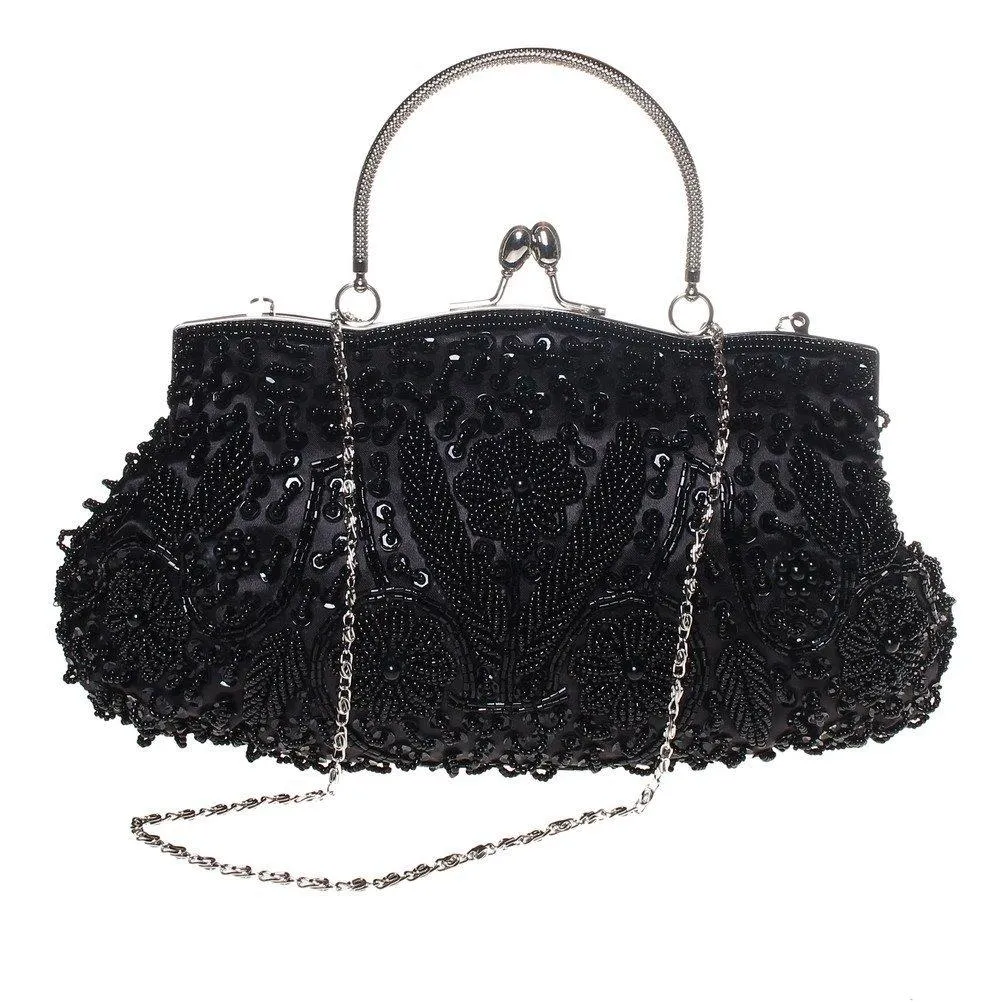 Antique Beaded Party Clutch Vintage Evening Handbag|JaosWish