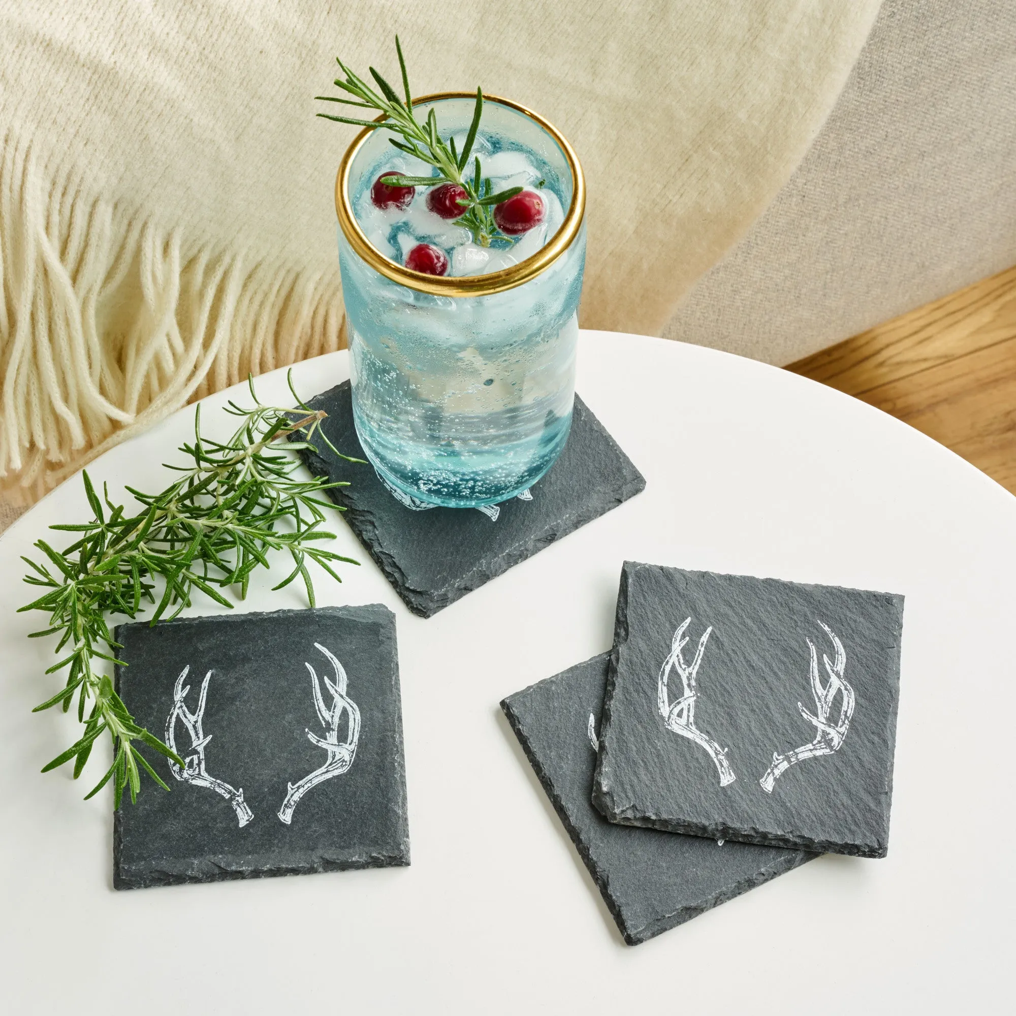 ANTLER SLATE COASTERS