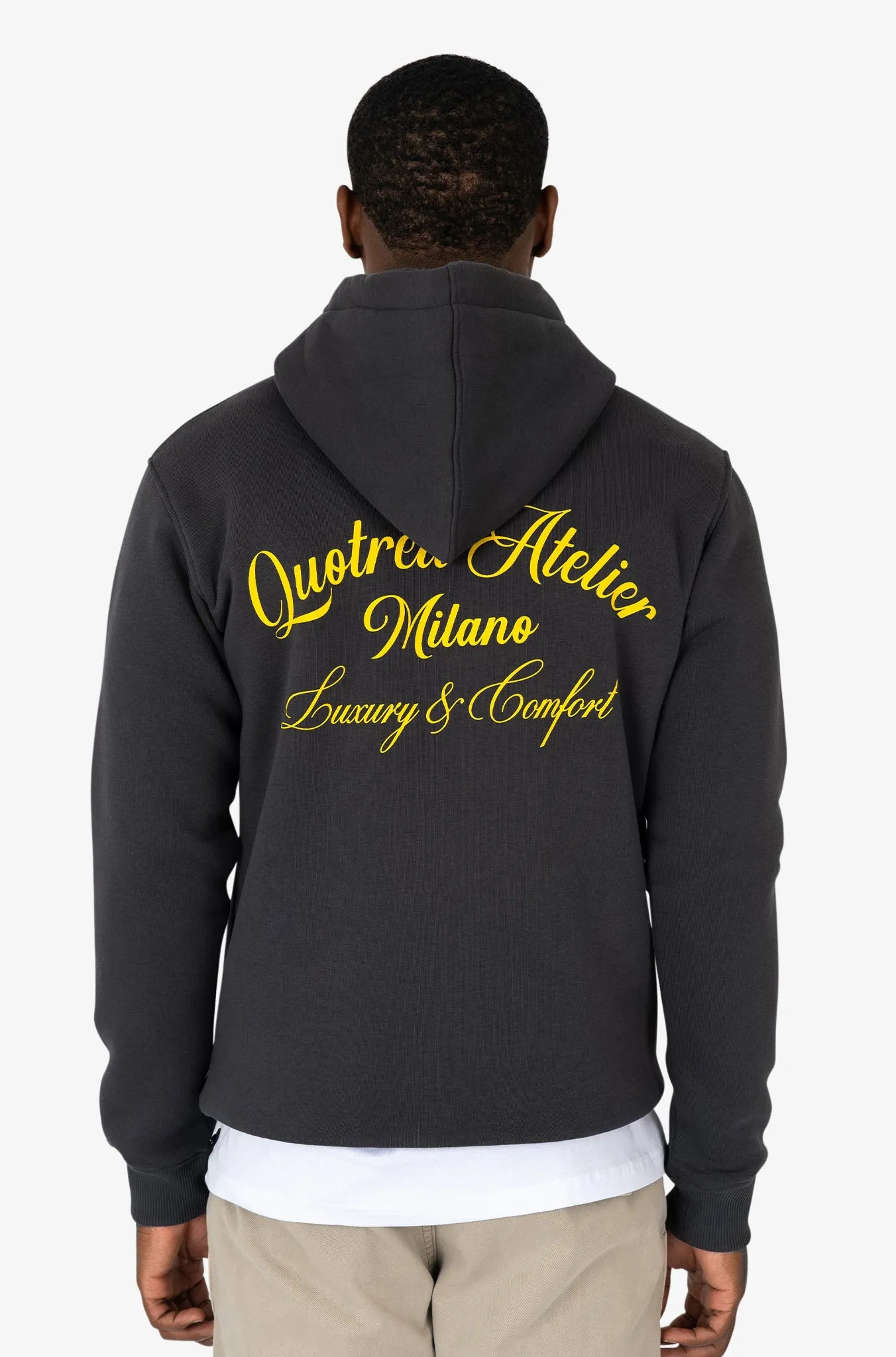ATELIER MILANO HOODIE | ANTHRACITE/YELLOW