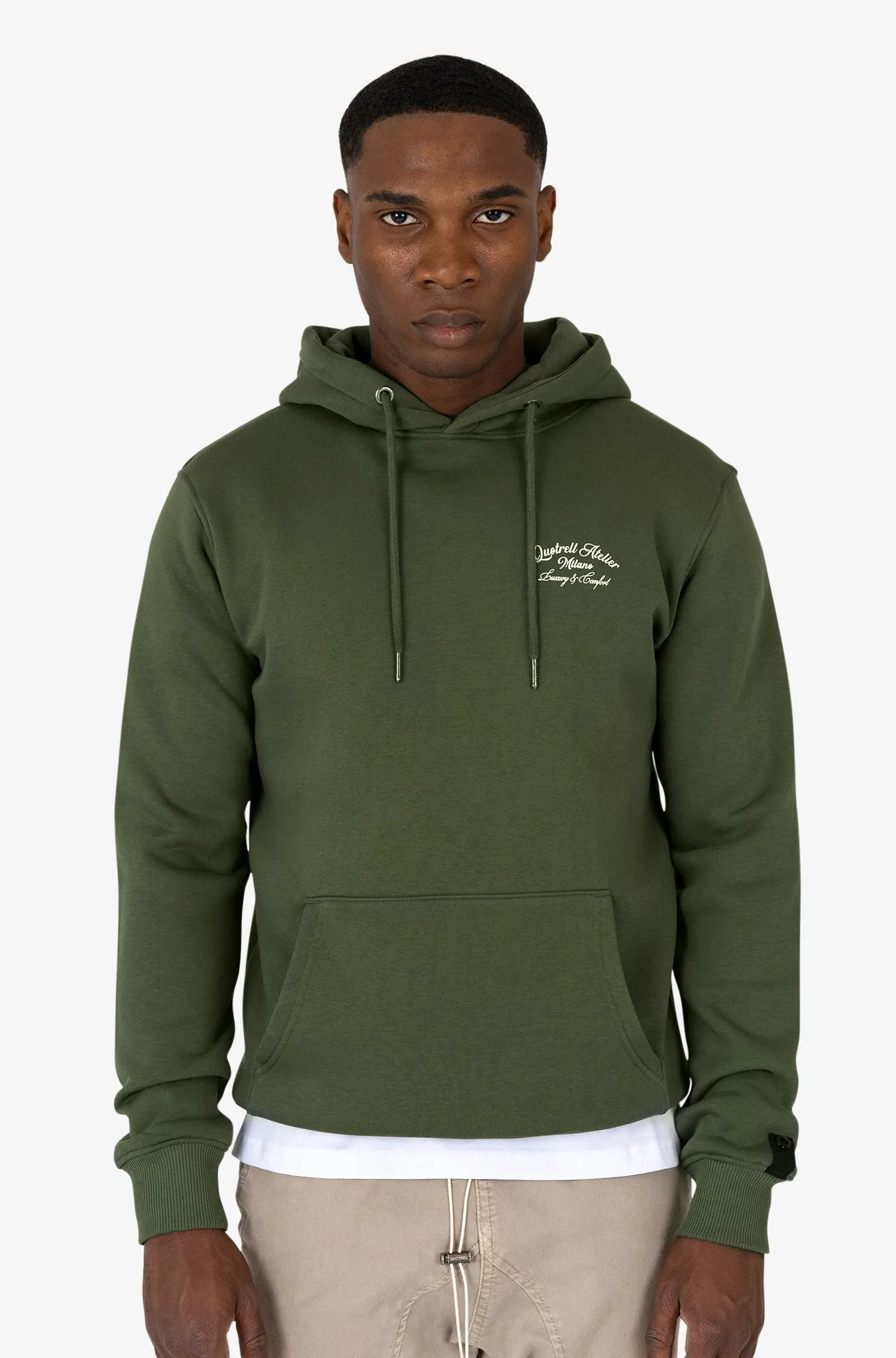 ATELIER MILANO HOODIE | ARMY GREEN/WHITE