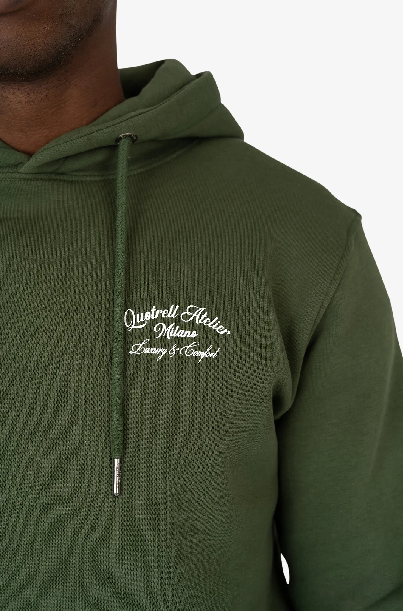 ATELIER MILANO HOODIE | ARMY GREEN/WHITE