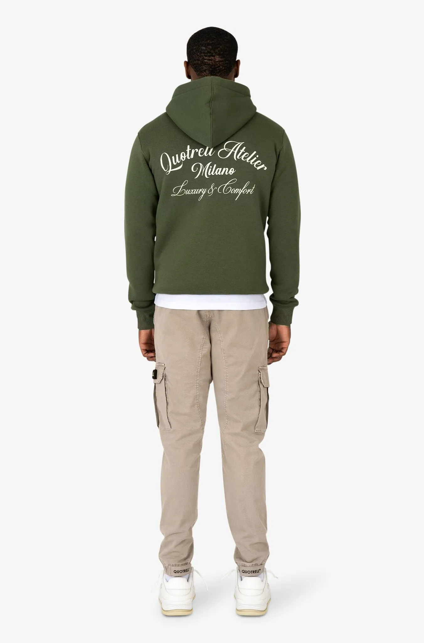 ATELIER MILANO HOODIE | ARMY GREEN/WHITE