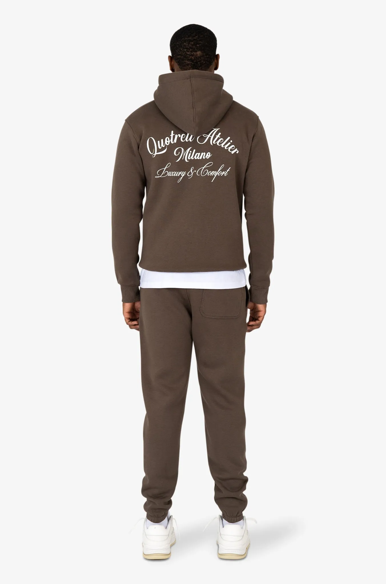 ATELIER MILANO HOODIE | BROWN/WHITE
