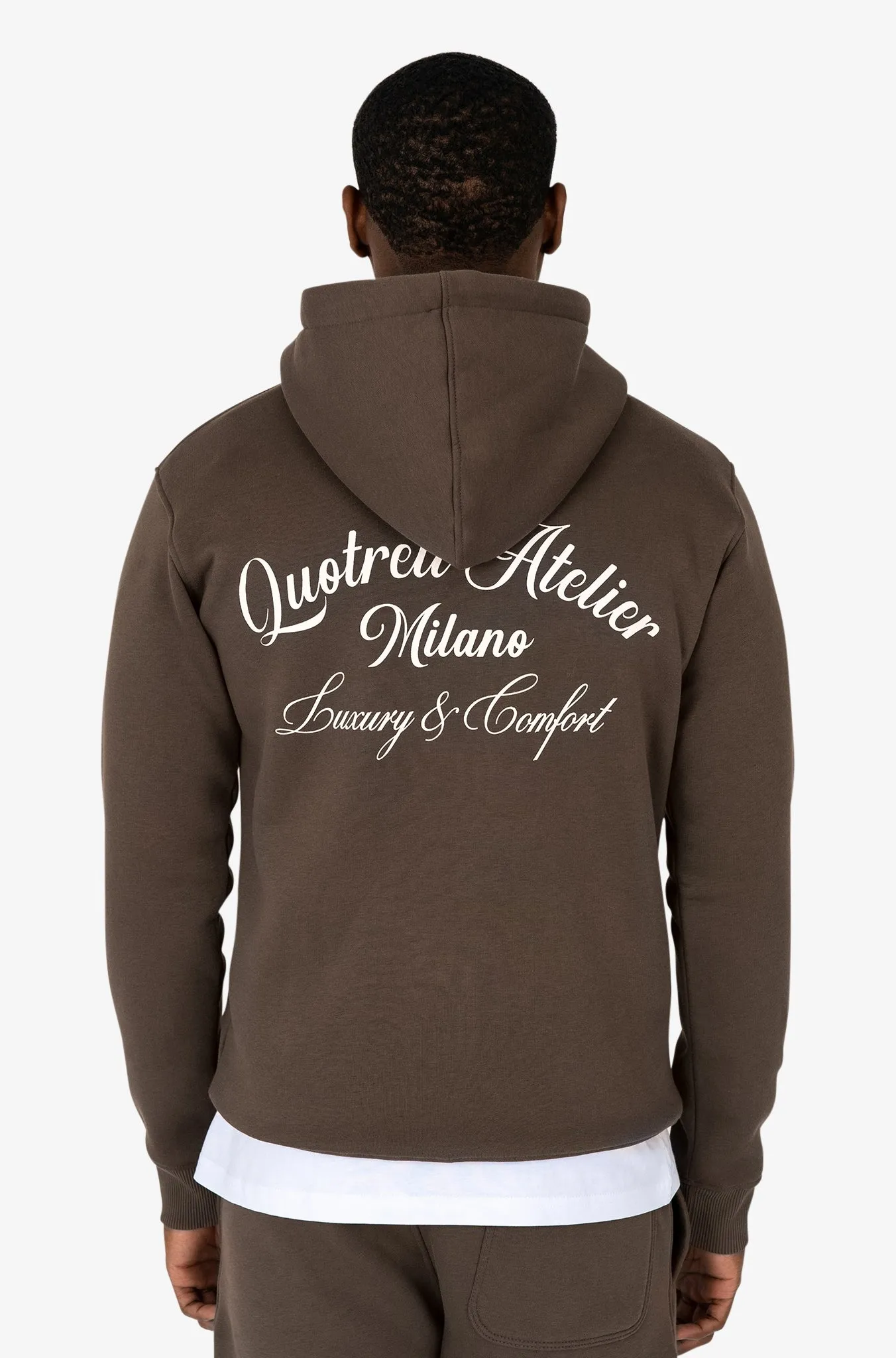 ATELIER MILANO HOODIE | BROWN/WHITE