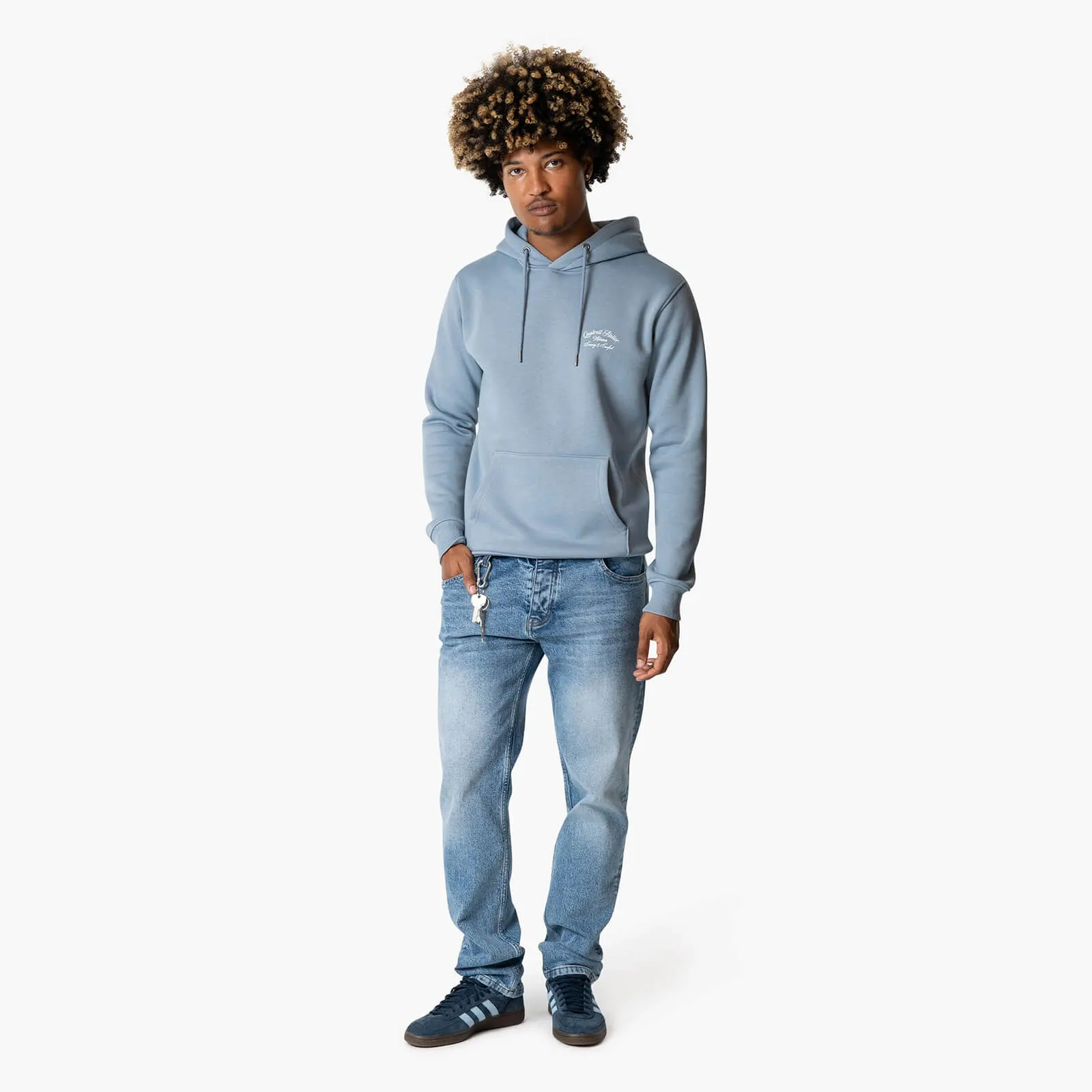 ATELIER MILANO HOODIE | MUTED BLUE/WHITE
