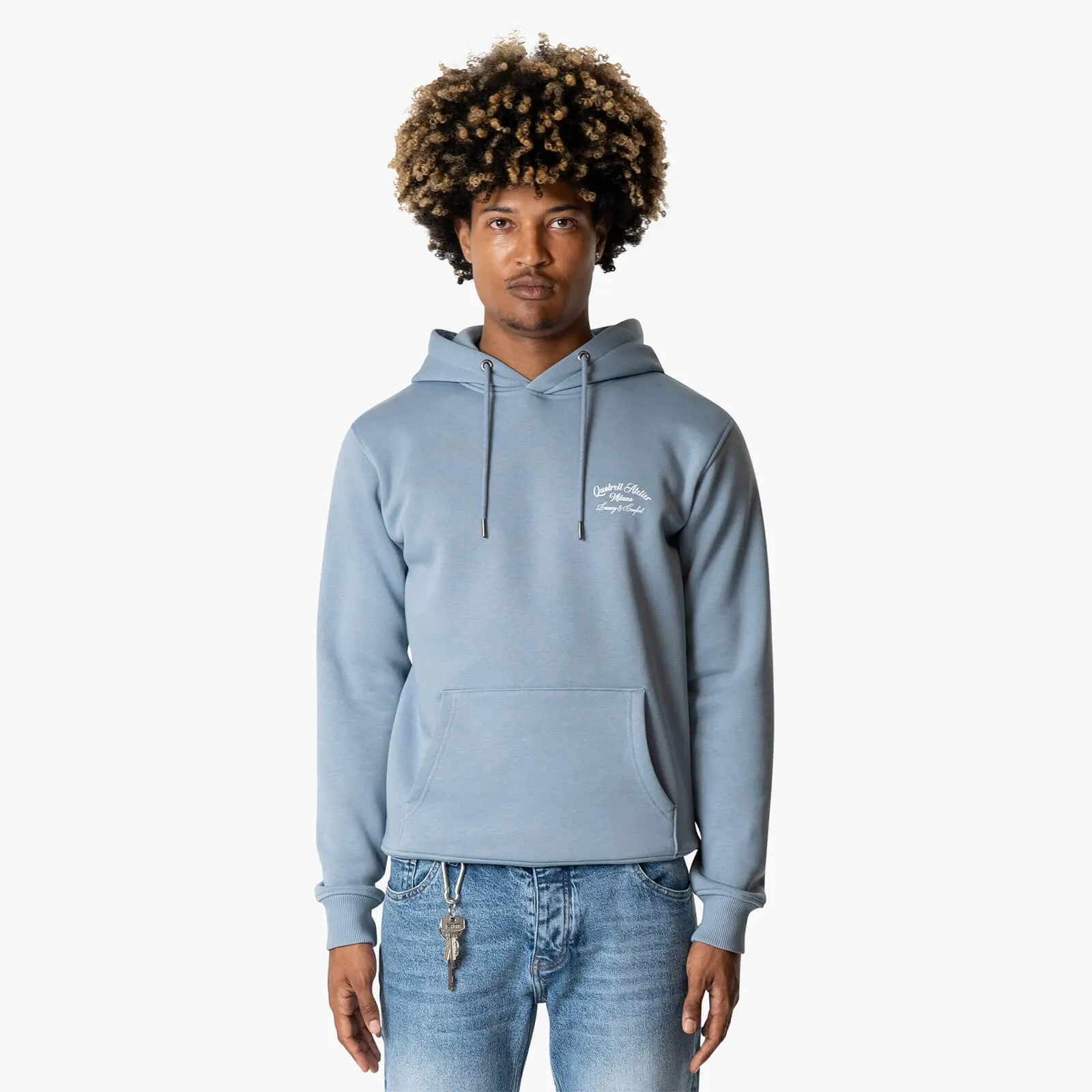 ATELIER MILANO HOODIE | MUTED BLUE/WHITE