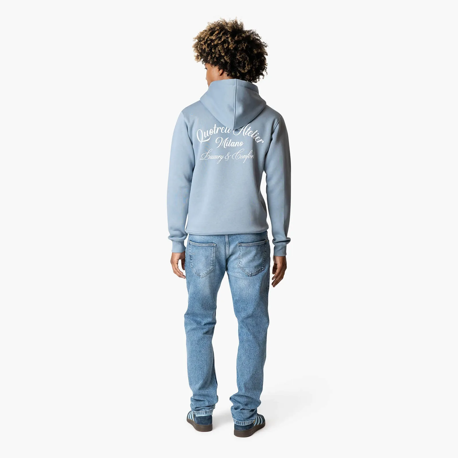 ATELIER MILANO HOODIE | MUTED BLUE/WHITE