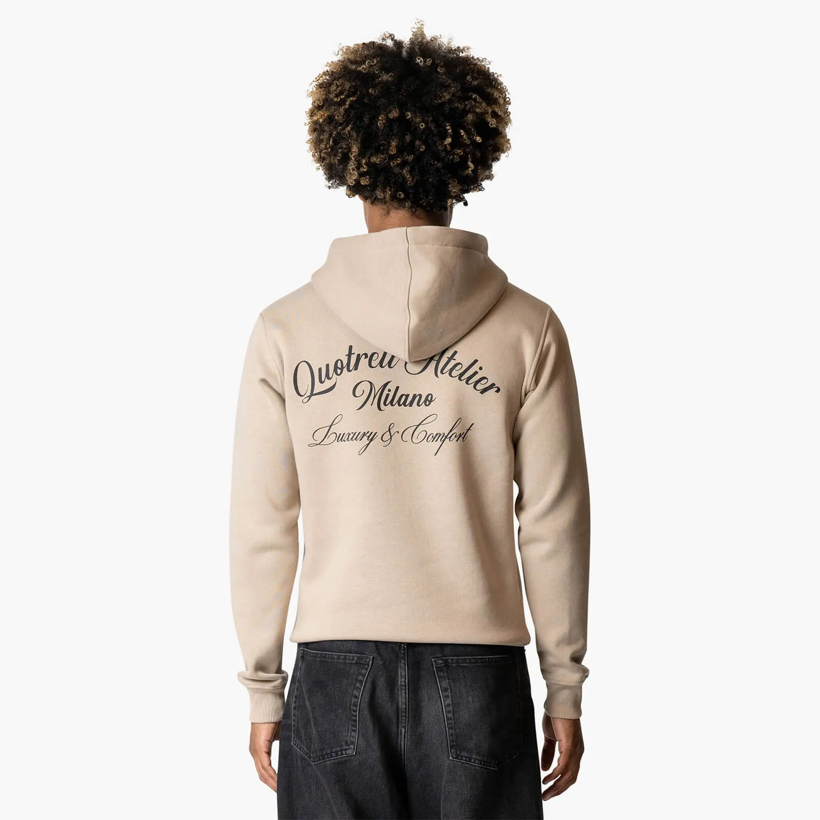 ATELIER MILANO HOODIE | TAUPE/BLACK