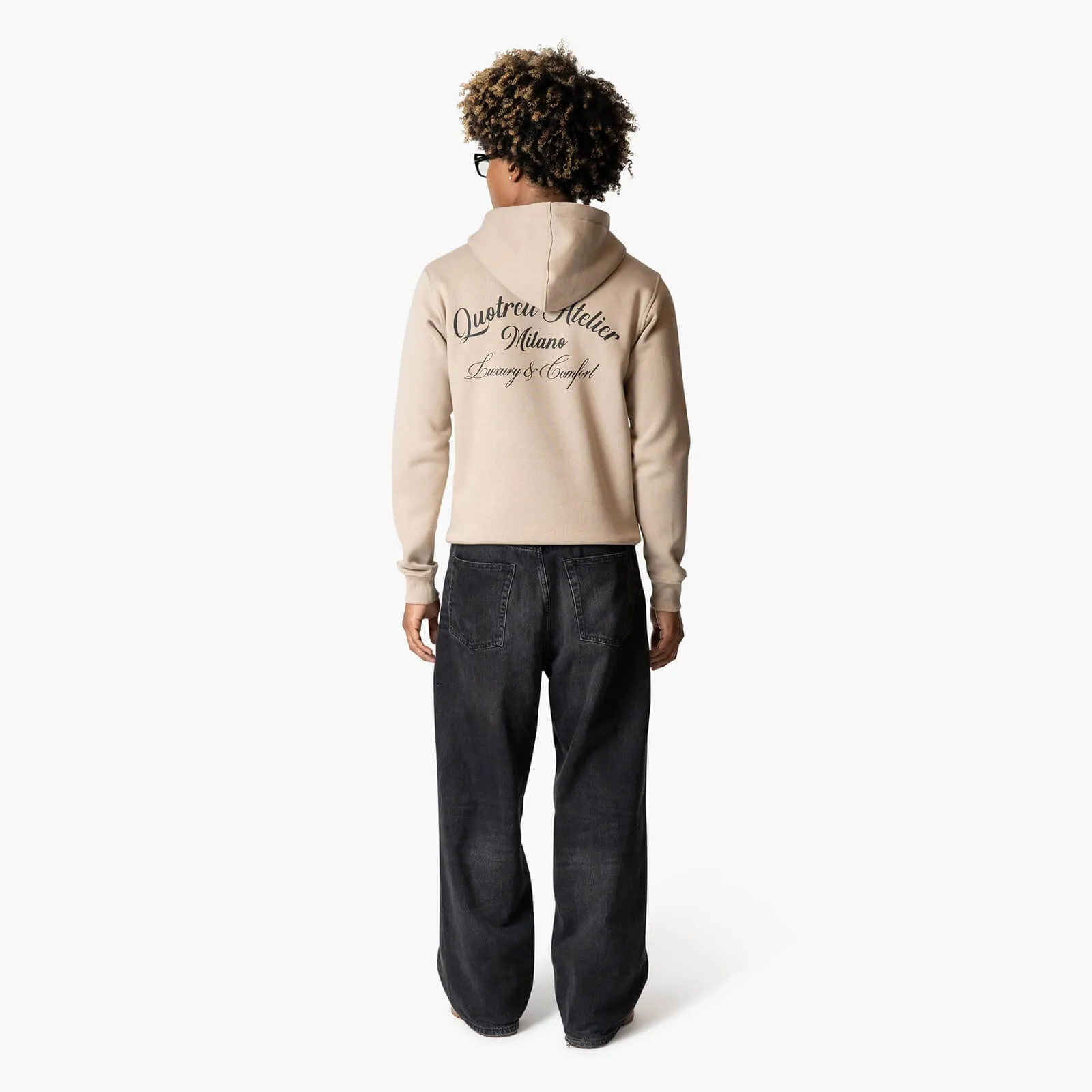 ATELIER MILANO HOODIE | TAUPE/BLACK