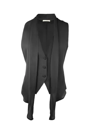 Audrey Overlay Vest - Black