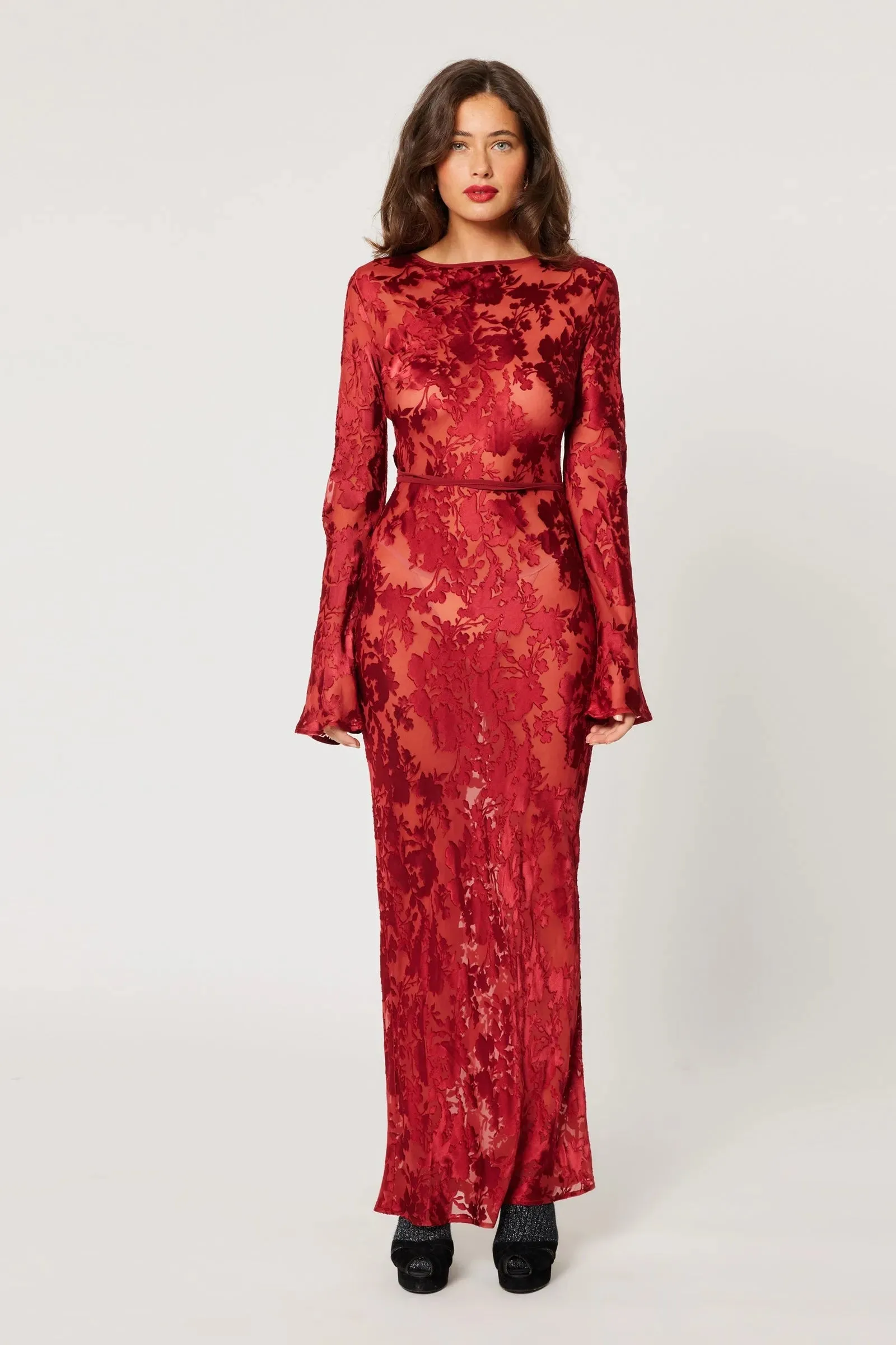 BETTINA MAXI BURNOUT DRESS