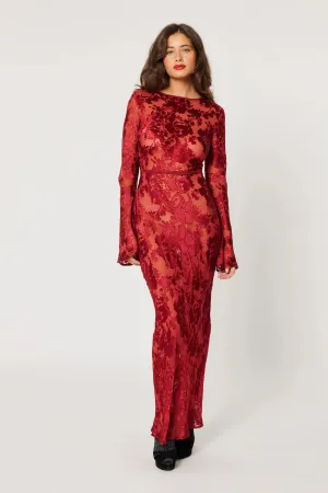 BETTINA MAXI BURNOUT DRESS