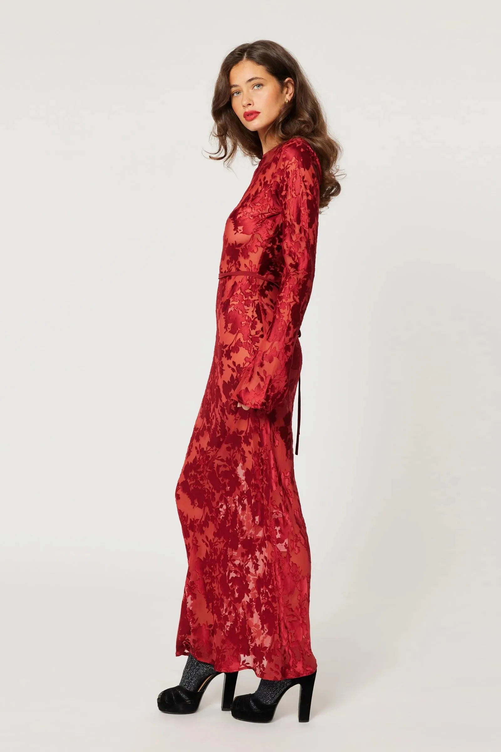 BETTINA MAXI BURNOUT DRESS