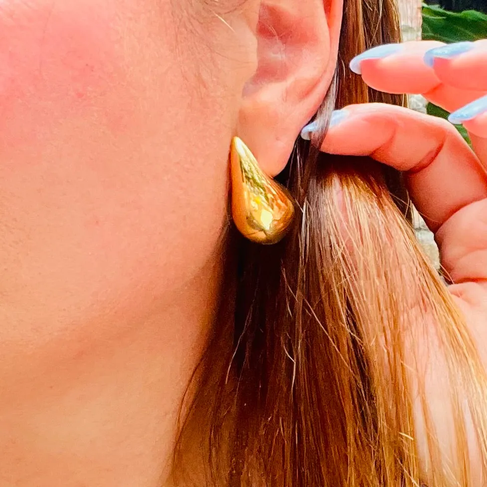 Big Teardrop Stud Earrings