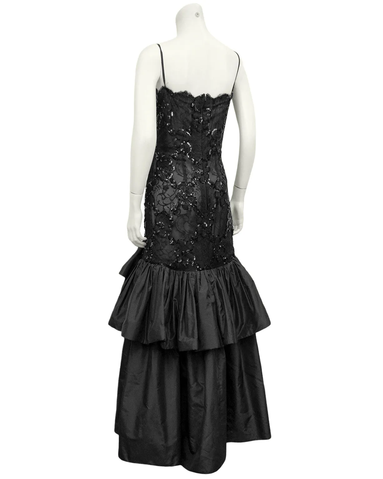 Black Lace and Sequin Gown