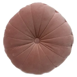 Blush Pink Velvet Pillow with Tufted Sides