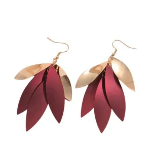 Burgundy & Gold Earrings