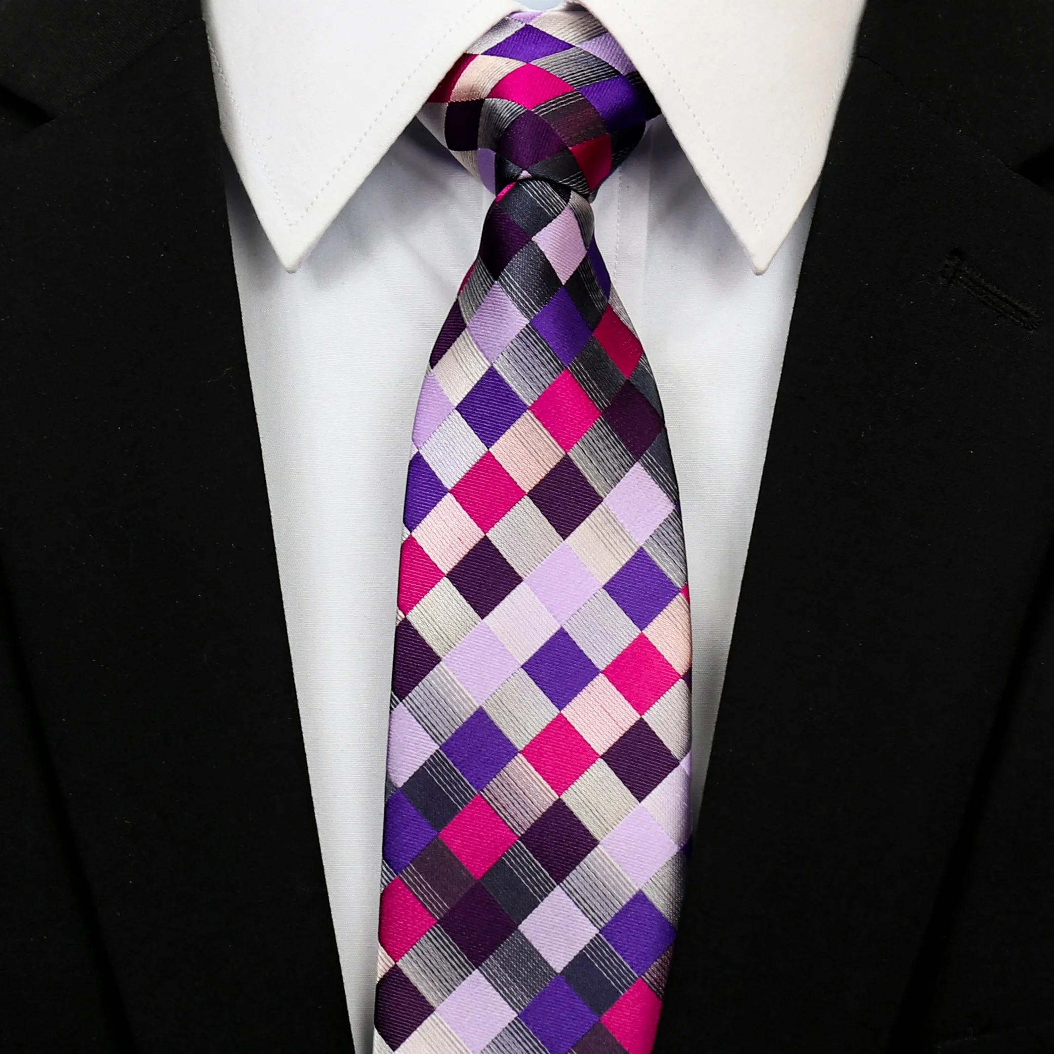 Celino Men's Being Blue Check Silk Neck tie neckties Premium Turkey Made
