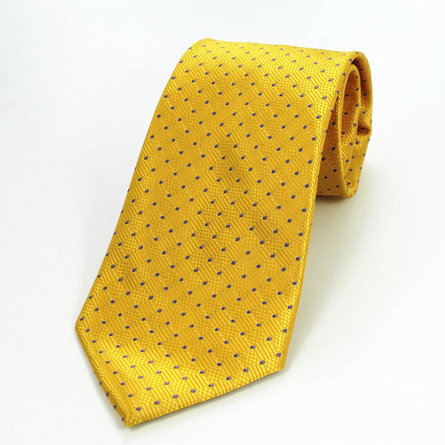 Celino Metalic Yellow Purple 100% Woven Silk Tie for Men Necktie Turkey Made