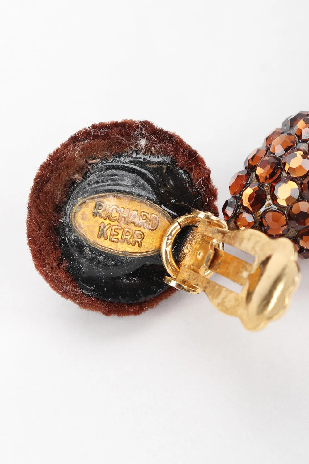 Chocolate Rhinestone Tassel Earrings