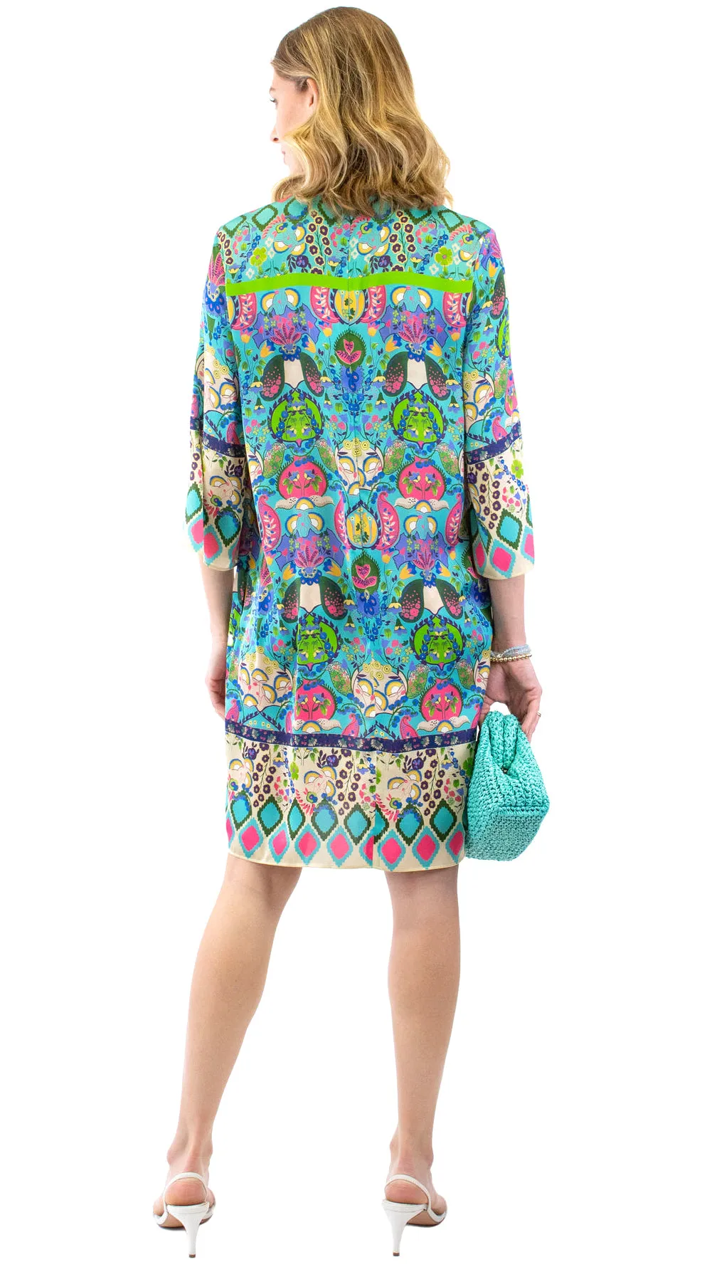 Classic Shift Dress - Turquoise / Multi