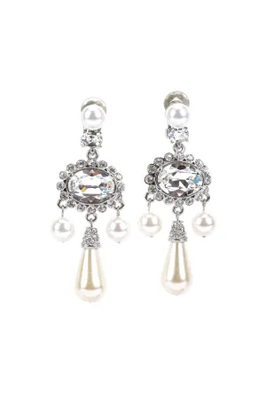 Crystal & Pearl Drop Earrings