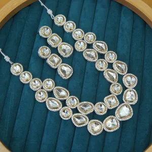Cut Kundan Double Necklace Mala