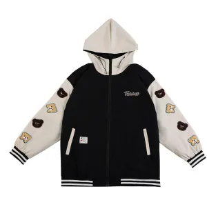 CUTE BEAR EMBROIDERED HOODIE JACKET UB2793