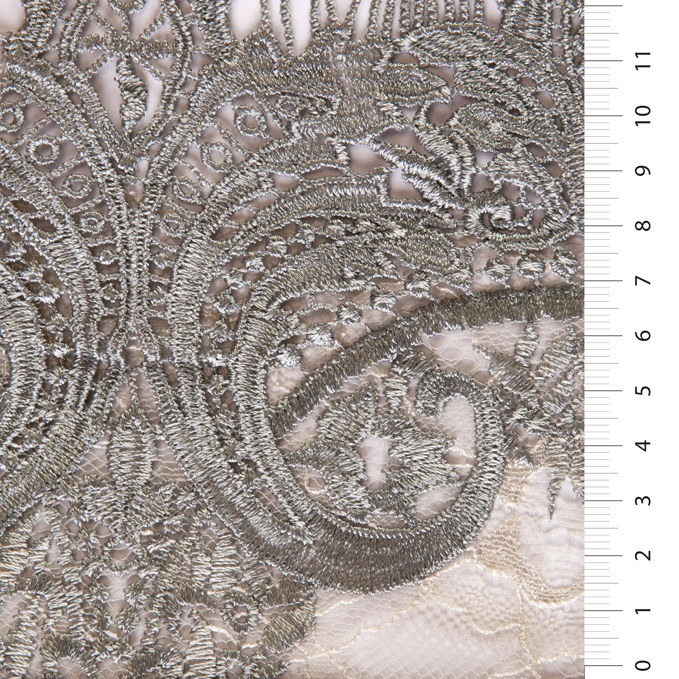 Double Layer Lace Guipure Embroidery Fabric With Bouquet Design