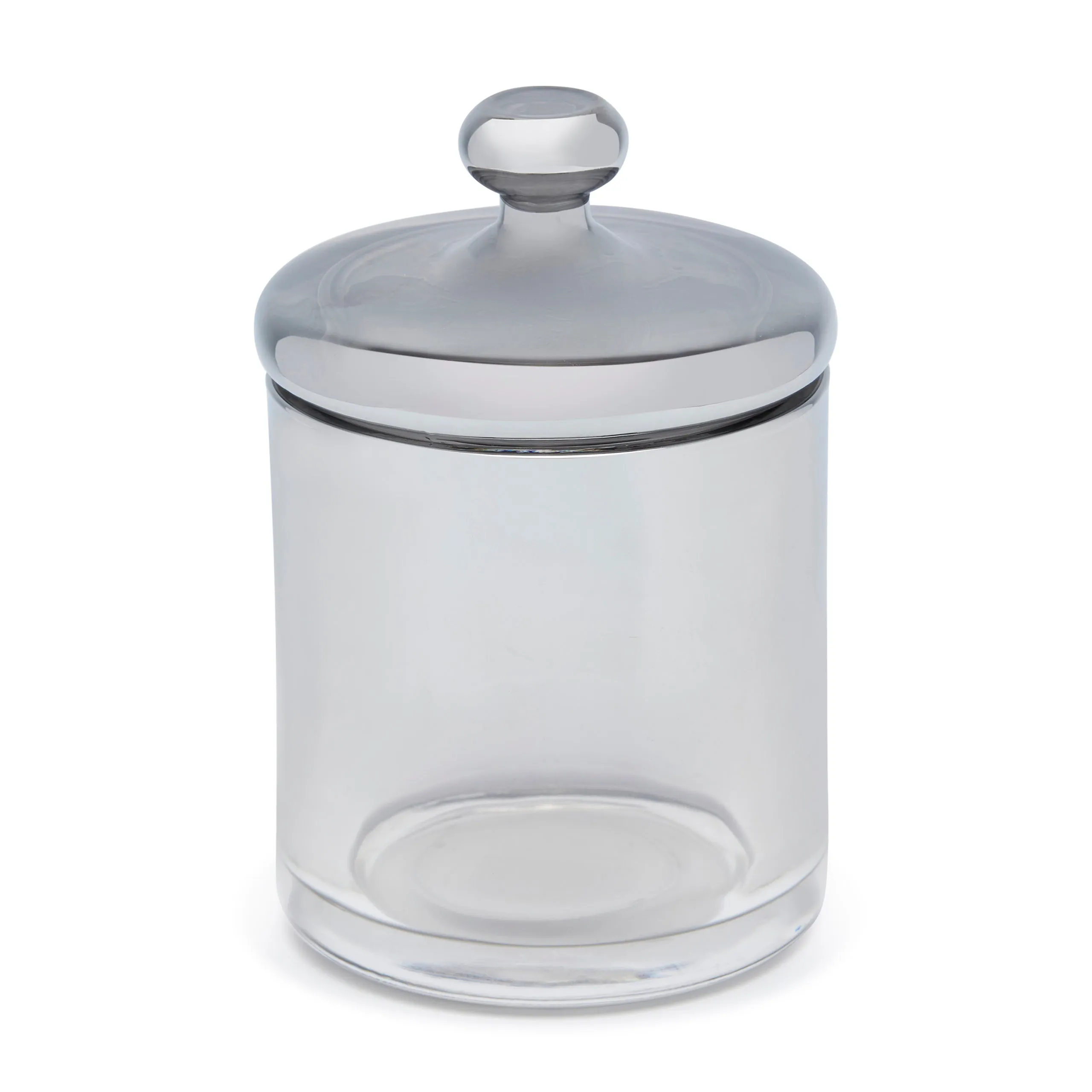 DWELL GLASSWARE CANISTER (10X10X15.5CM - SILVER/TRANSPARENT)