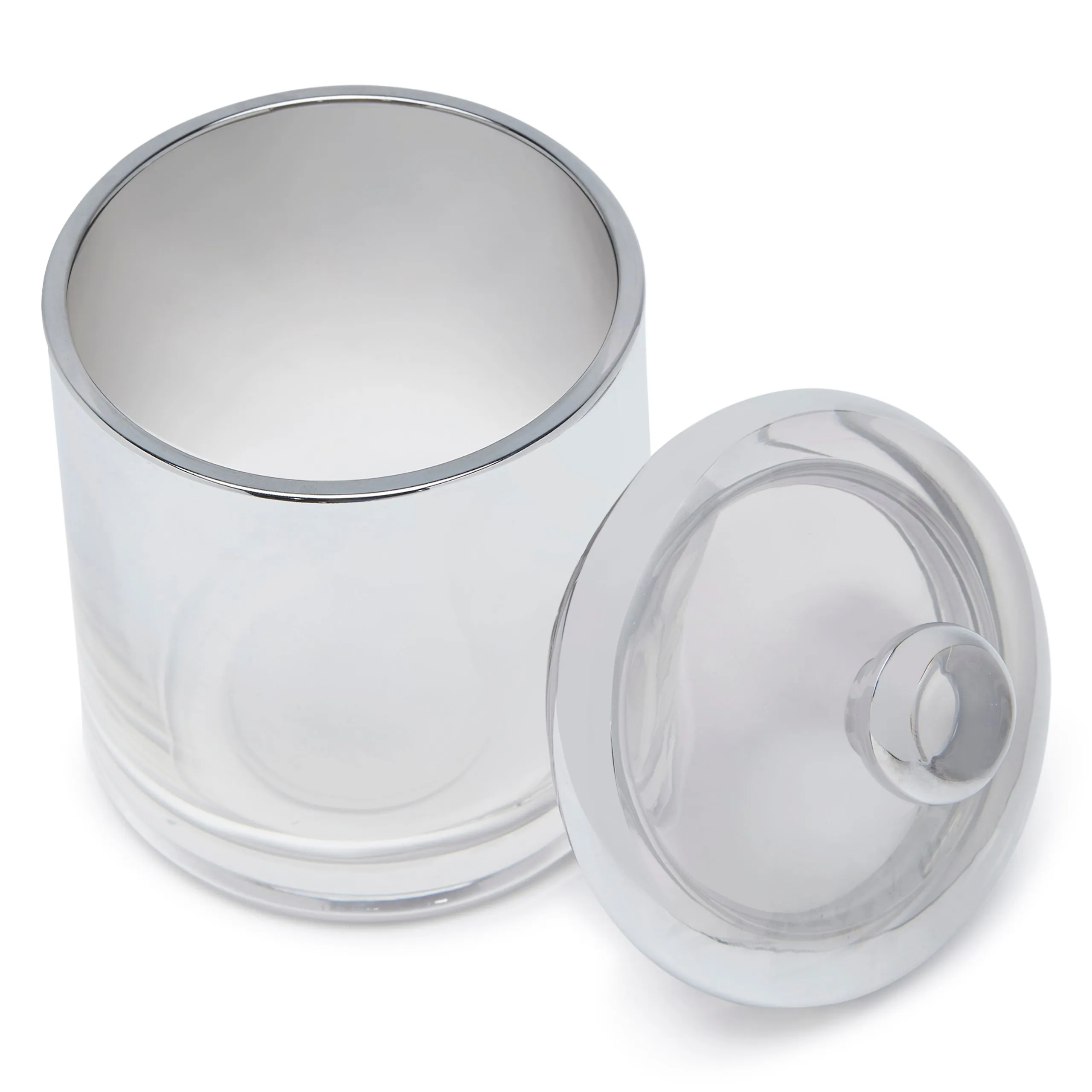 DWELL GLASSWARE CANISTER (10X10X15.5CM - SILVER/TRANSPARENT)