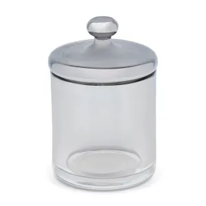 DWELL GLASSWARE CANISTER (10X10X15.5CM - SILVER/TRANSPARENT)