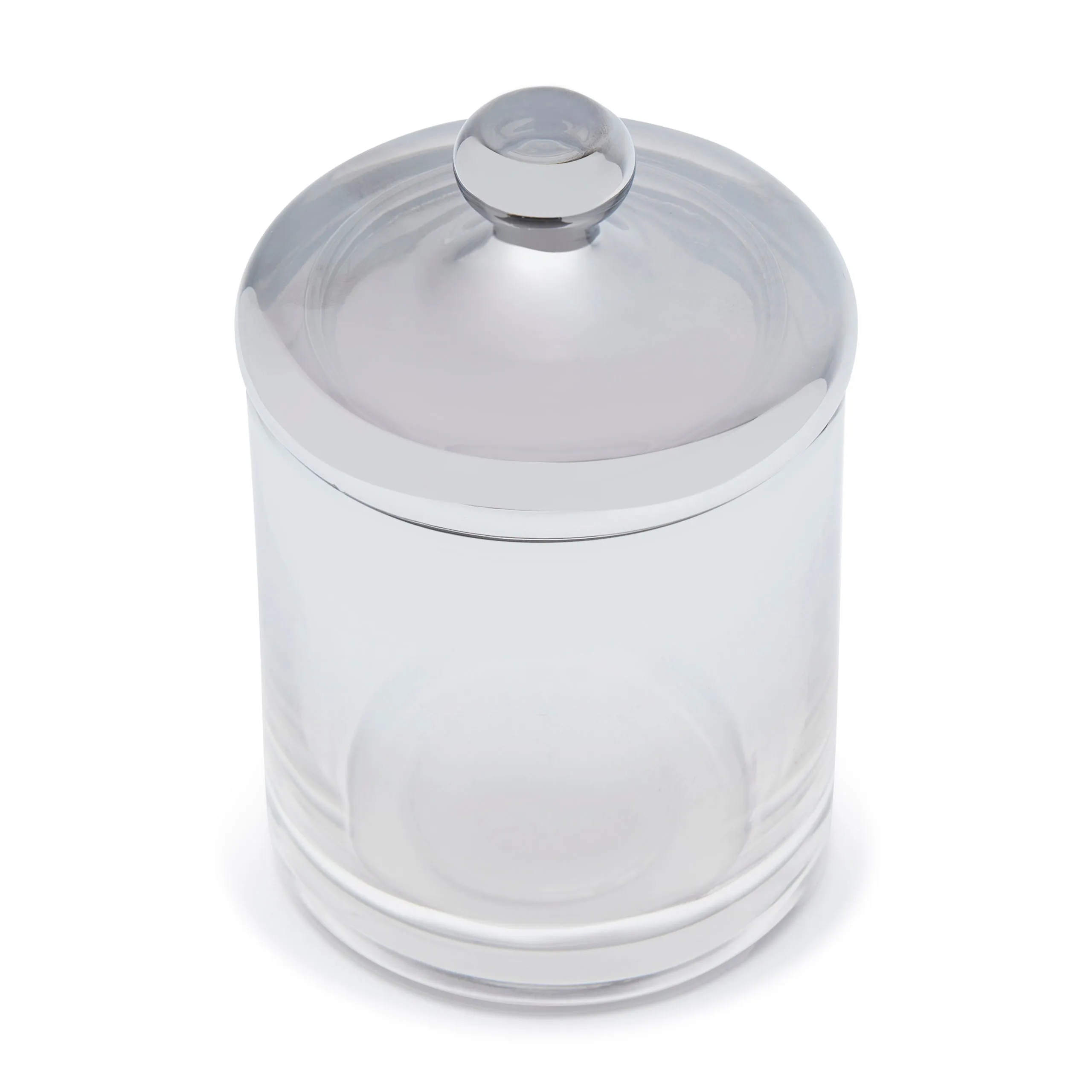 DWELL GLASSWARE CANISTER (10X10X15.5CM - SILVER/TRANSPARENT)