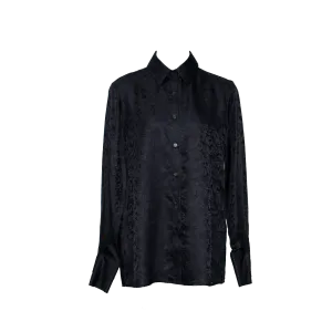 Elegance Silk Blouse in Black Paisley