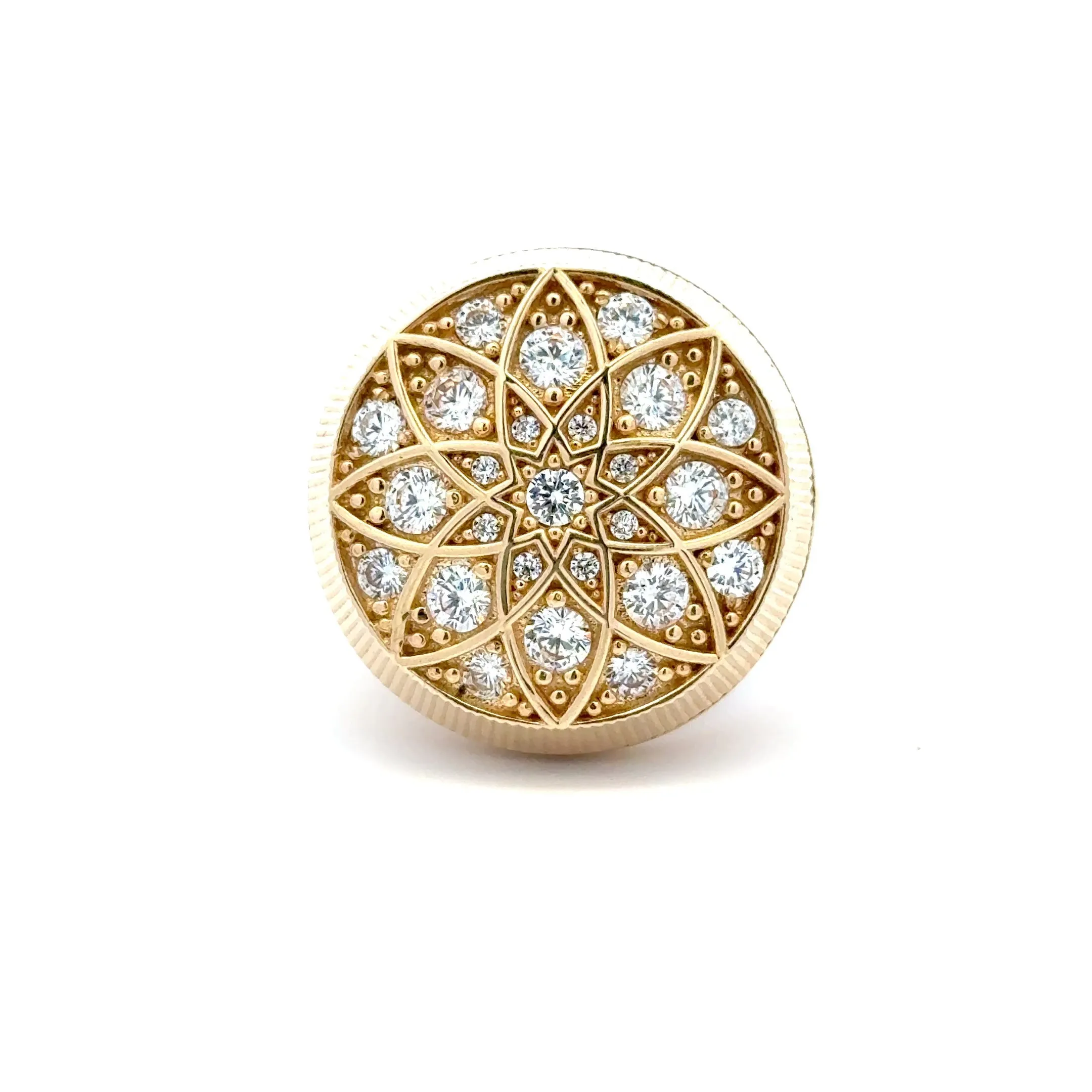 Elegant Gold and Zirconia Ring 10k