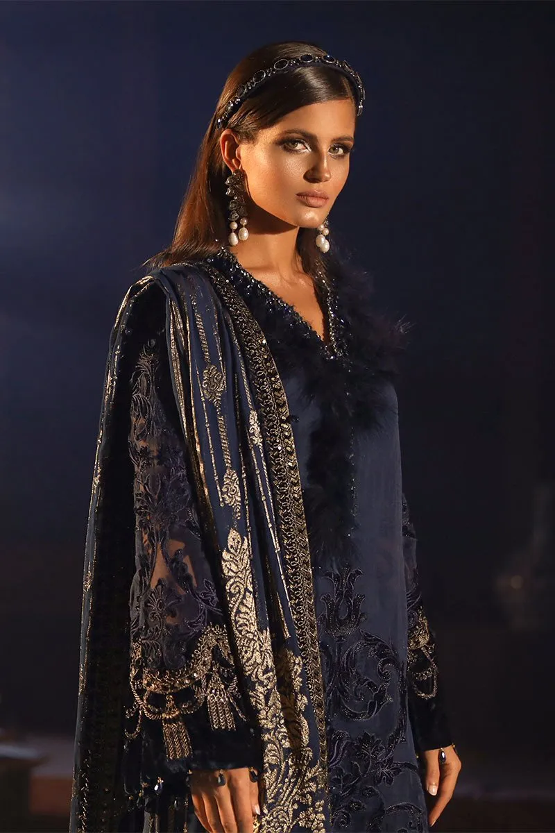Elegant Pakistani Designer Dress in Dark Blue Color #J6102