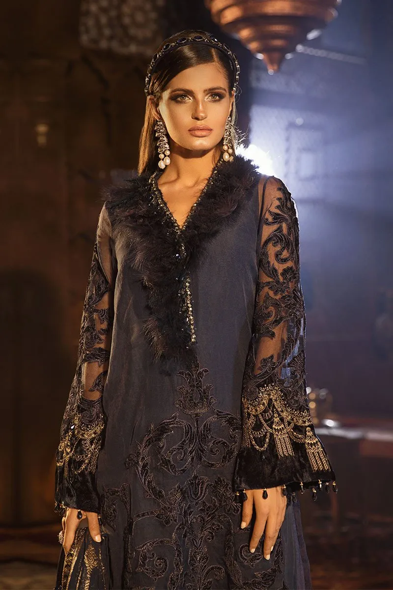 Elegant Pakistani Designer Dress in Dark Blue Color #J6102
