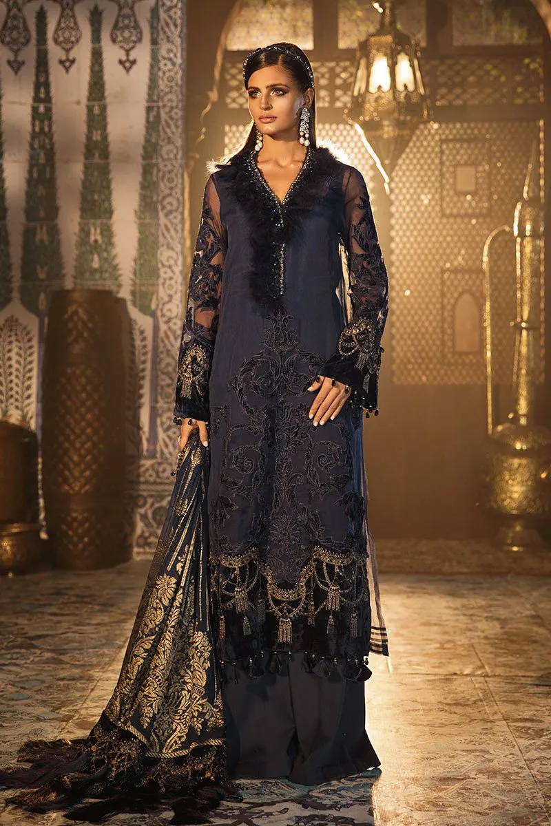 Elegant Pakistani Designer Dress in Dark Blue Color #J6102
