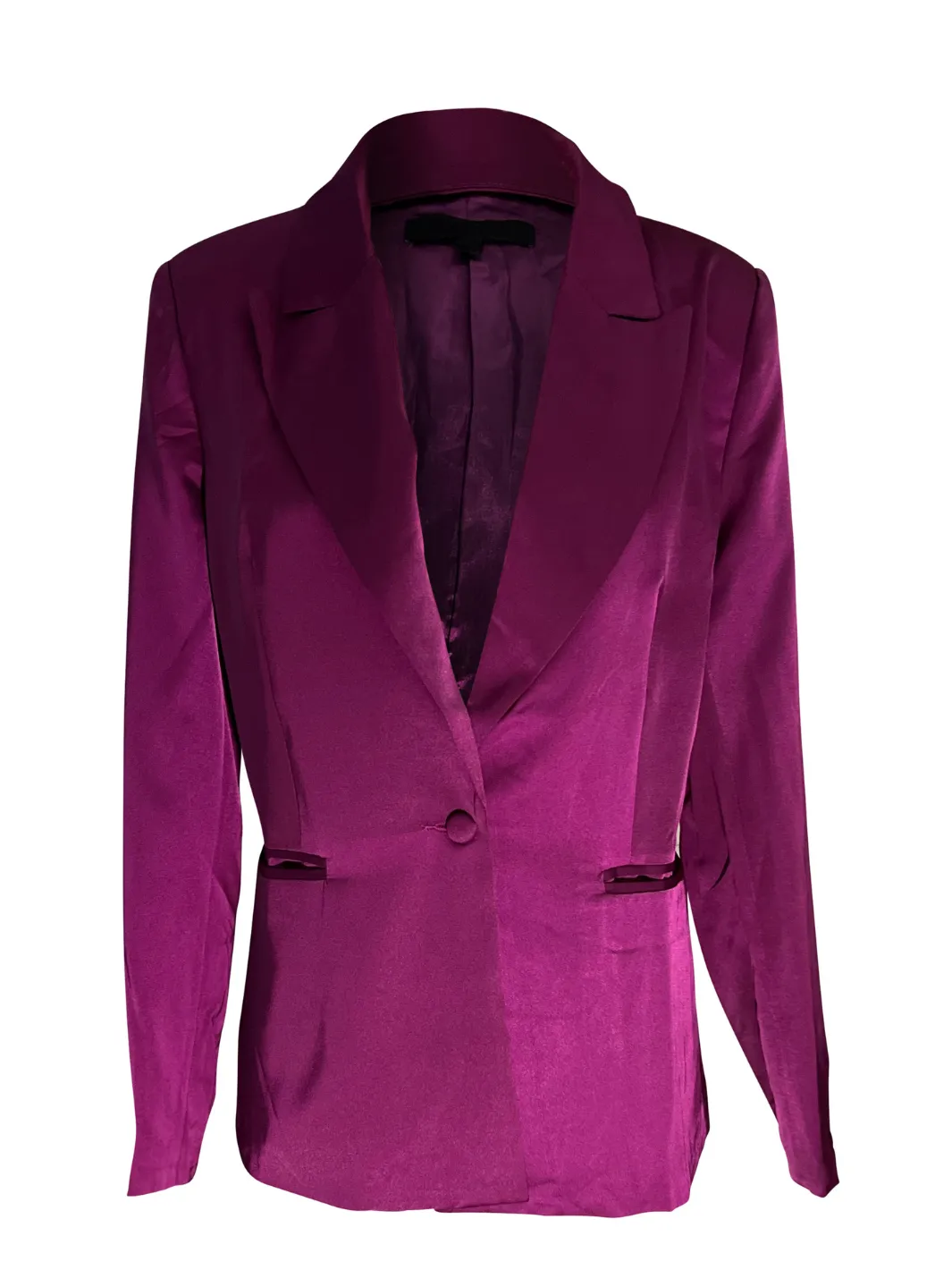 Elegant Purple Satin Blazer